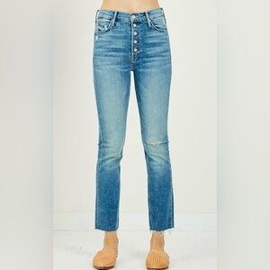 MOTHER Light Wash The Pixie Dazzler Ankle Fray Jeans - Size 28/6